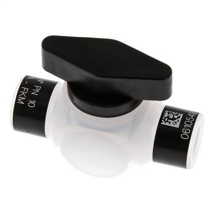 Válvula de bola de 2 vías PFA G 1/4'' FKM Vacío