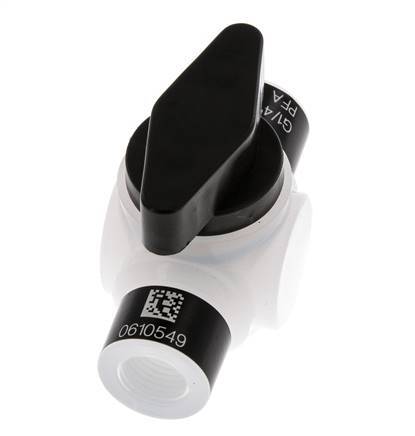Válvula de bola de 2 vías PFA G 1/4'' FKM Vacío