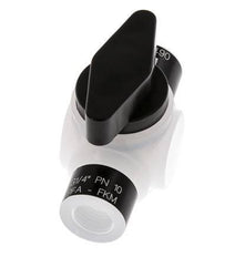 Válvula de bola de 2 vías PFA G 1/4'' FKM Vacío