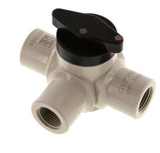 Válvula de bola de 3 vías de PP G 1/2'' FKM Vacío
