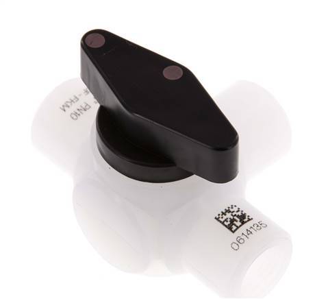 Válvula de bola de 3 vías de PVDF G 1/4'' FKM Vacío