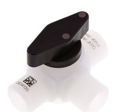 Válvula de bola de 3 vías de PVDF G 1/4'' FKM Vacío