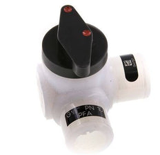 Válvula de bola PFA de 3 vías G 1/2'' FKM Vacío