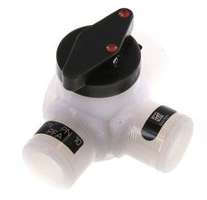 Válvula de bola PFA de 3 vías G 1/2'' FKM Vacío