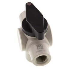 Válvula de bola de 3 vías de PP G 1/4'' FKM Vacío