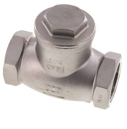 G 1-1/4'' Acero Inoxidable Válvula De Retención De Clapeta 16 Bar (232 Psi) Sello Metálico