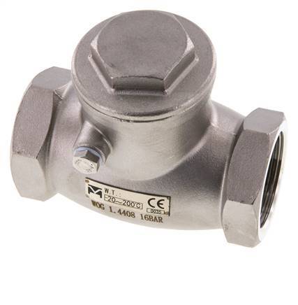 G 1-1/4'' Acero Inoxidable Válvula De Retención De Clapeta 16 Bar (232 Psi) Sello Metálico