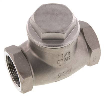 G 1-1/2'' Acero Inoxidable Válvula De Retención De Clapeta 16 Bar (232 Psi) Sello Metálico