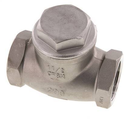 G 1-1/2'' Acero Inoxidable Válvula De Retención De Clapeta 16 Bar (232 Psi) Sello Metálico