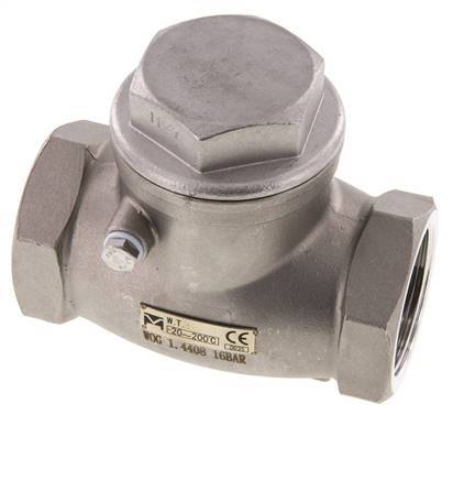 G 1-1/2'' Acero Inoxidable Válvula De Retención De Clapeta 16 Bar (232 Psi) Sello Metálico