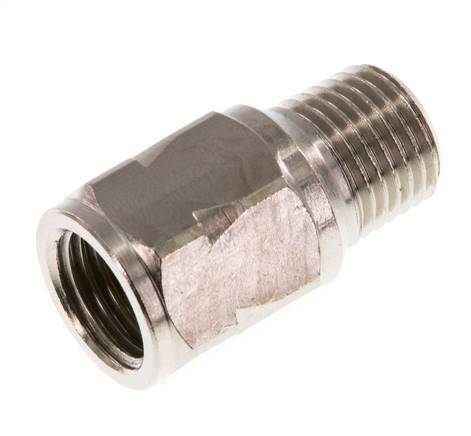 R/Rp 1/4'' M/F Mini Válvula Antirretorno Niquelado Latón 10 Bar (145 Psi) NBR Con Resorte