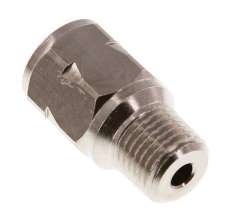 R/Rp 1/4'' M/F Mini Válvula Antirretorno Niquelado Latón 10 Bar (145 Psi) NBR Con Resorte