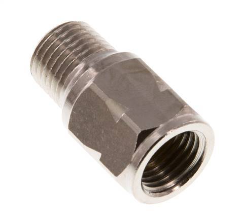 R/Rp 1/4'' M/F Mini Válvula Antirretorno Niquelado Latón 10 Bar (145 Psi) NBR Con Resorte
