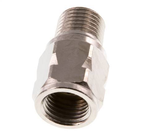 R/Rp 1/4'' M/F Mini Válvula Antirretorno Niquelado Latón 10 Bar (145 Psi) NBR Con Resorte