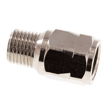 R/Rp 1/4'' M/F Mini Válvula Antirretorno Niquelado Latón 10 Bar (145 Psi) NBR Sin Resorte
