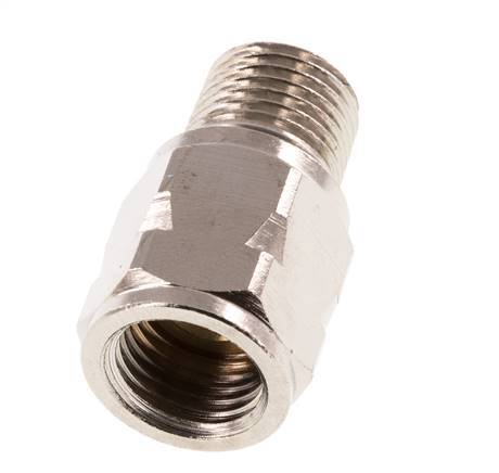 R/Rp 1/4'' M/F Mini Válvula Antirretorno Niquelado Latón 10 Bar (145 Psi) NBR Sin Resorte