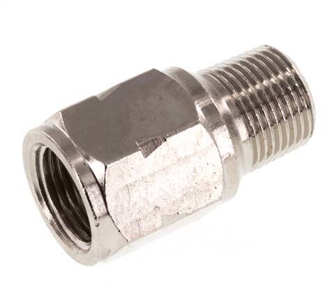 R/Rp 3/8'' M/F Mini Válvula Antirretorno Niquelado Latón 10 Bar (145 Psi) NBR Sin Resorte