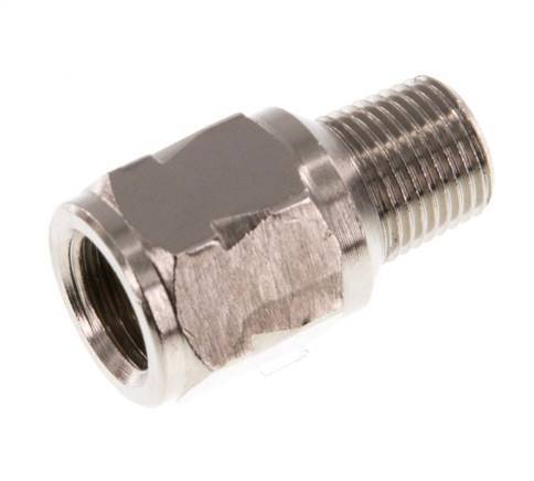 R/Rp 1/8'' M/F Mini Válvula Antirretorno Niquelada Latón 10 Bar (145 Psi) FKM Con Resorte