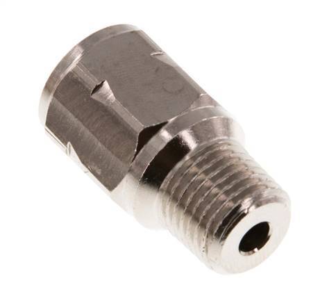 R/Rp 1/4'' M/F Mini Válvula Antirretorno Niquelado Latón 10 Bar (145 Psi) FKM Con Resorte