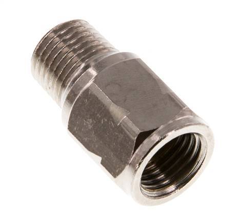 R/Rp 1/4'' M/F Mini Válvula Antirretorno Niquelado Latón 10 Bar (145 Psi) FKM Con Resorte