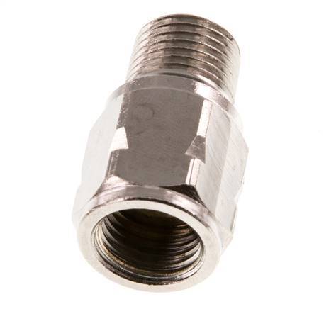 R/Rp 1/4'' M/F Mini Válvula Antirretorno Niquelado Latón 10 Bar (145 Psi) FKM Con Resorte