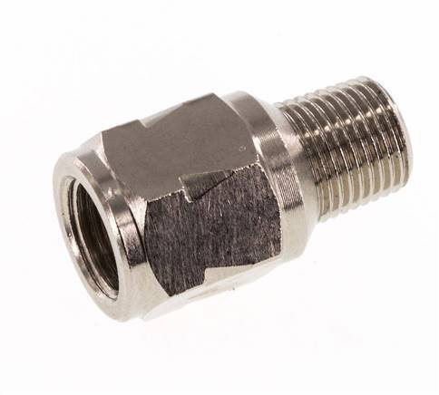 R/Rp 1/8'' M/F Mini Válvula Antirretorno Niquelada Latón 10 Bar (145 Psi) FKM Sin Resorte