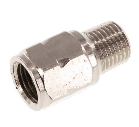 R/Rp 1/4'' M/F Mini Válvula Antirretorno Niquelada Latón 10 Bar (145 Psi) FKM Sin Resorte
