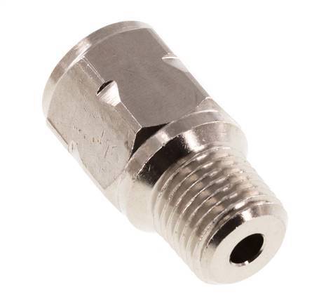 R/Rp 1/4'' M/F Mini Válvula Antirretorno Niquelada Latón 10 Bar (145 Psi) FKM Sin Resorte