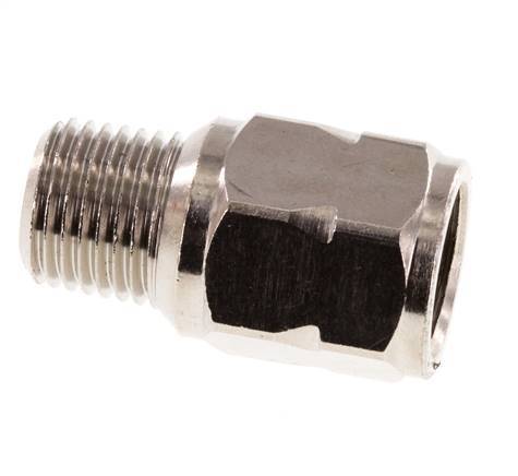 R/Rp 1/4'' M/F Mini Válvula Antirretorno Niquelada Latón 10 Bar (145 Psi) FKM Sin Resorte