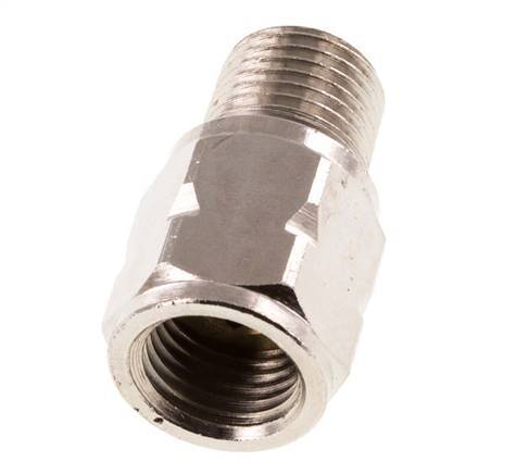 R/Rp 1/4'' M/F Mini Válvula Antirretorno Niquelada Latón 10 Bar (145 Psi) FKM Sin Resorte