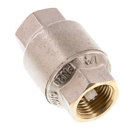 G 1/2'' Válvula Antirretorno Niquelado Latón 20 Bar (290 Psi) NBR