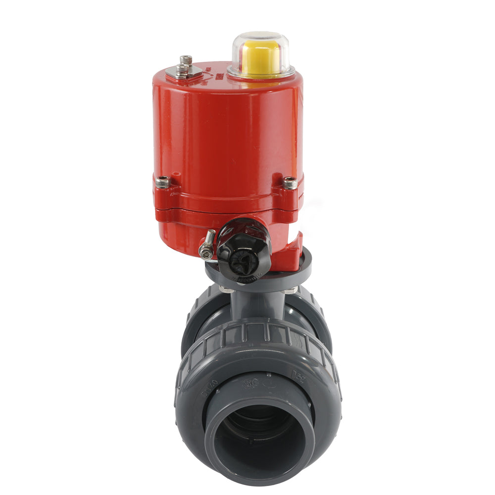 Válvula de bola eléctrica de PVC de 2 vías de 32mm 24V DC