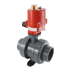 Válvula de bola eléctrica de PVC de 2 vías de 63mm 24V DC
