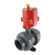 Válvula de bola eléctrica de PVC de 2 vías de 63mm 24V DC