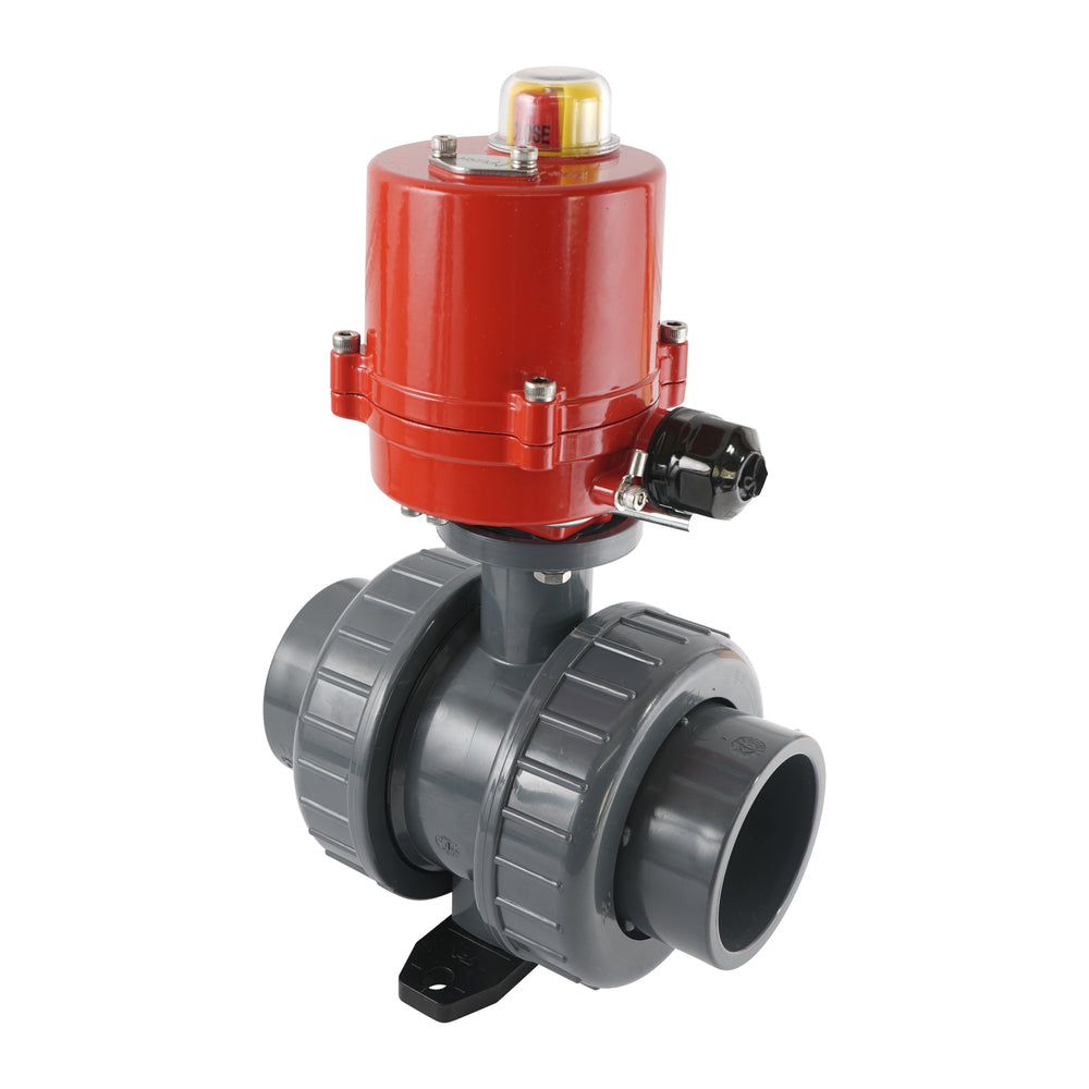 Válvula de bola eléctrica de PVC de 2 vías de 63mm 120V AC VDL