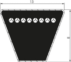 Correa trapecial imperial clásica A71 13x8 Li-1800mm Ld-1830mm DIN 2215