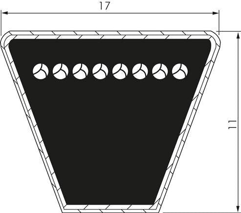 Correa Trapecial Imperial Clásica B62 17x11 Li-1575mm Ld-1618mm DIN 2215