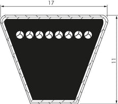 Correa trapecial imperial clásica B48.5 17x11 Li-1225mm Ld-1268mm DIN 2215