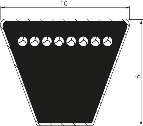 Correa Trapecial Imperial Clásica Z63 10x6 Li-1600mm Ld-1622mm DIN 2215